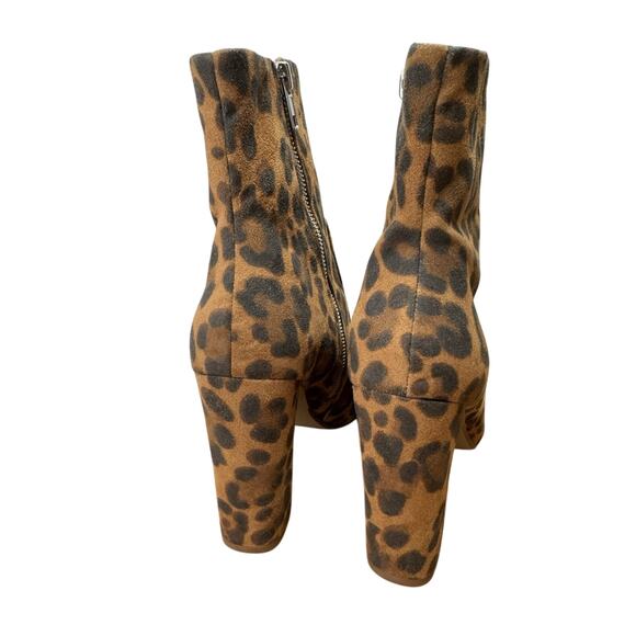 Steve Madden Boots Womens Sz 6.5 Editor Leopard Print Side Zip Ankle Booties - Picture 6 of 10